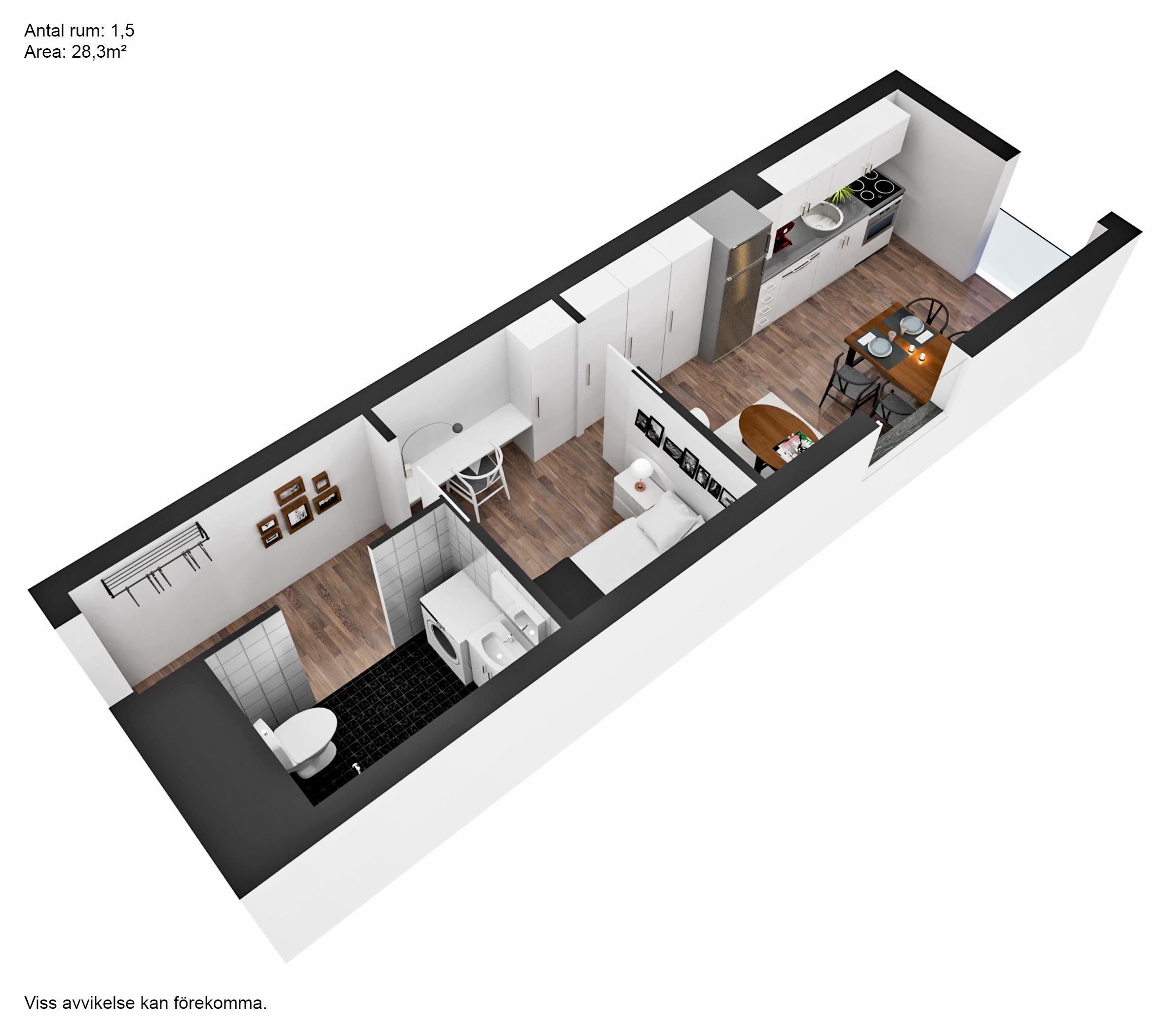 Lägenhet, 2 rooms, 28 sqm, Karlstad