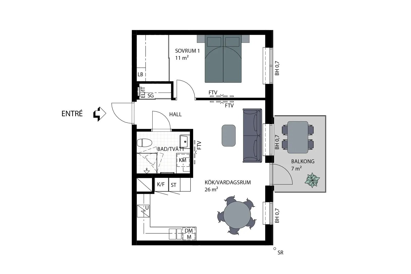Lägenhet, 2 rooms, 51 sqm, Mölndal