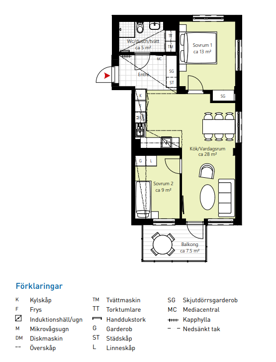 Lägenhet, 3 rum, 64 kvm, Angered