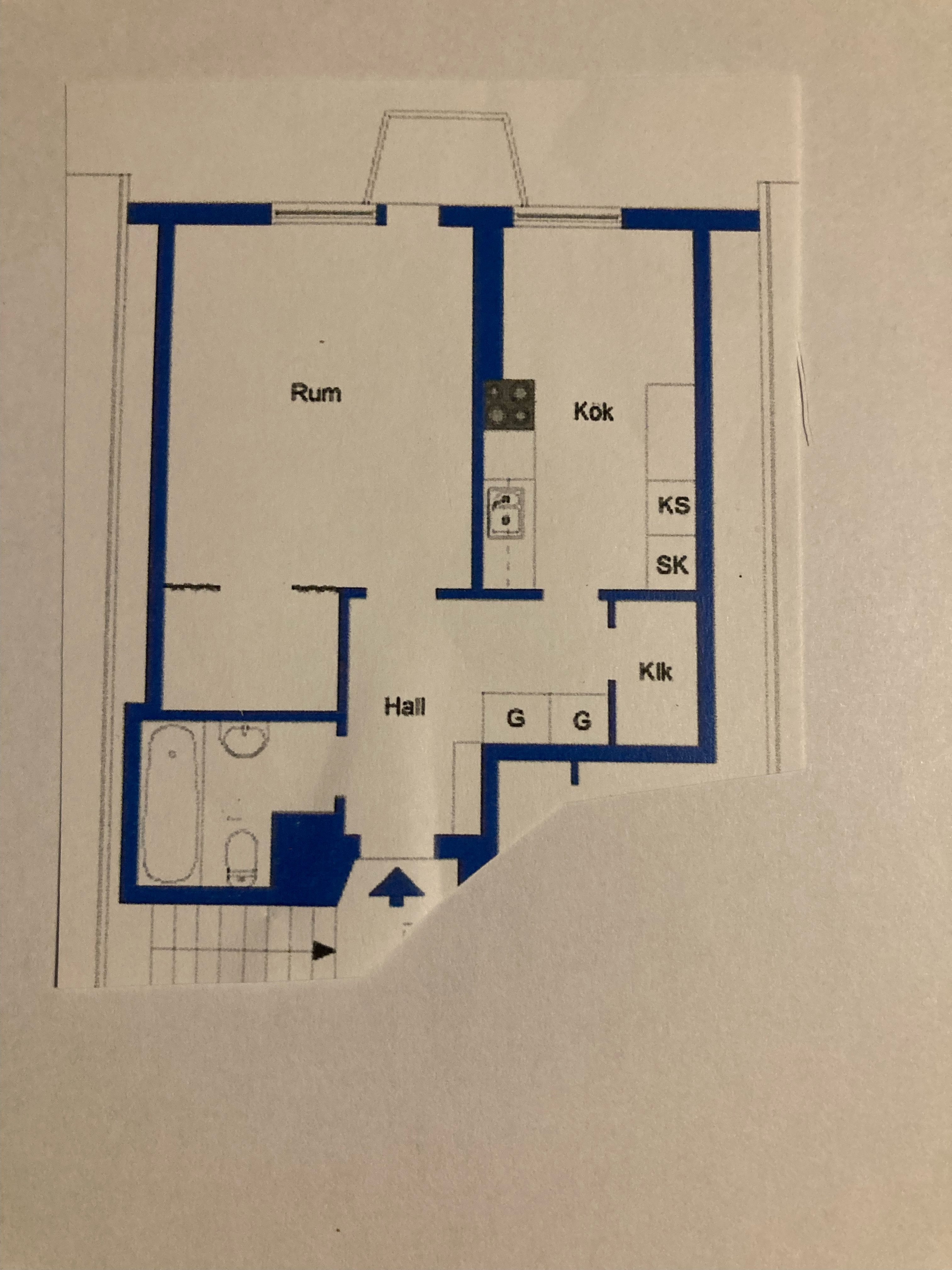Lägenhet, 1 rooms, 51 sqm, Örnsköldsvik