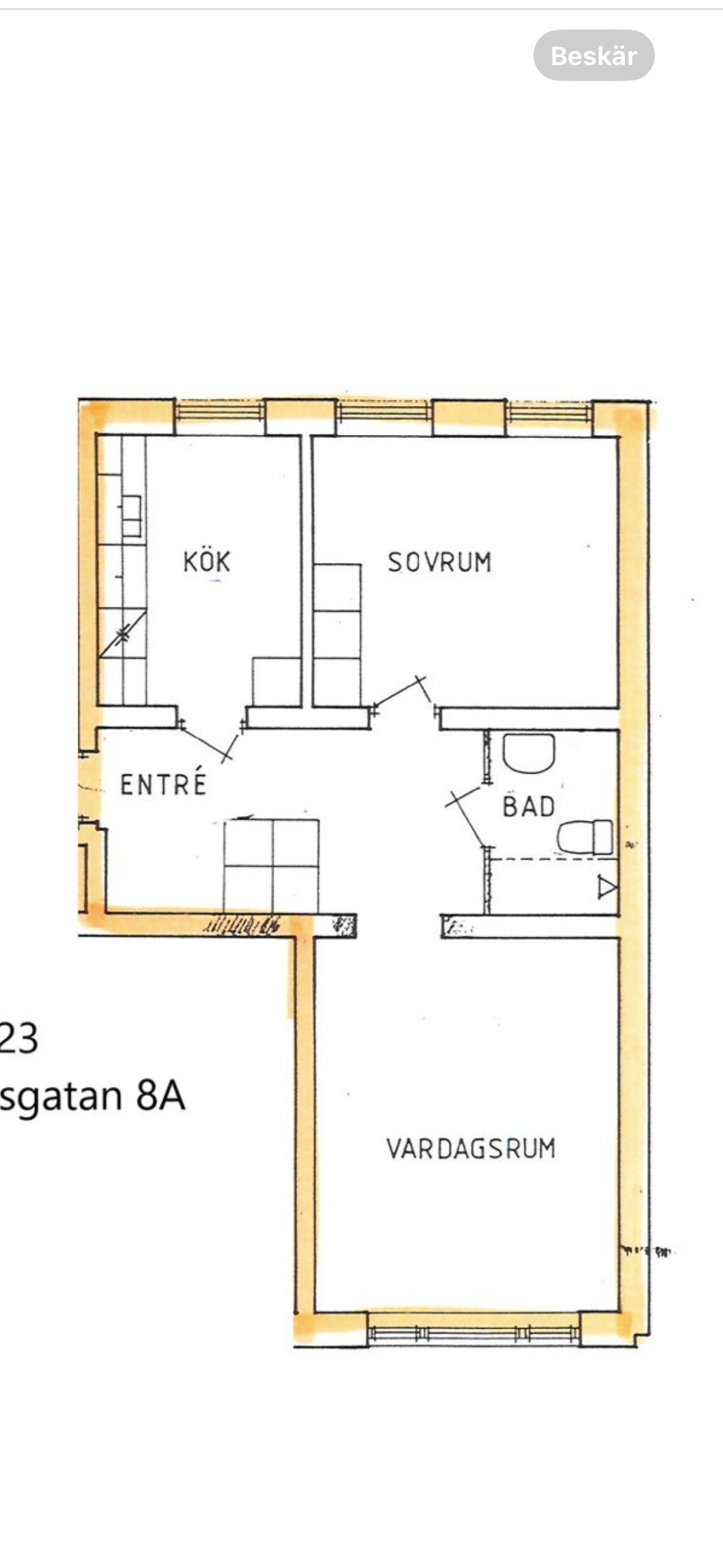 Lägenhet, 2 rooms, 64 sqm, Kalmar