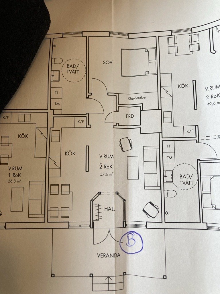 Lägenhet, 2 rooms, 58 sqm, Dala-Floda