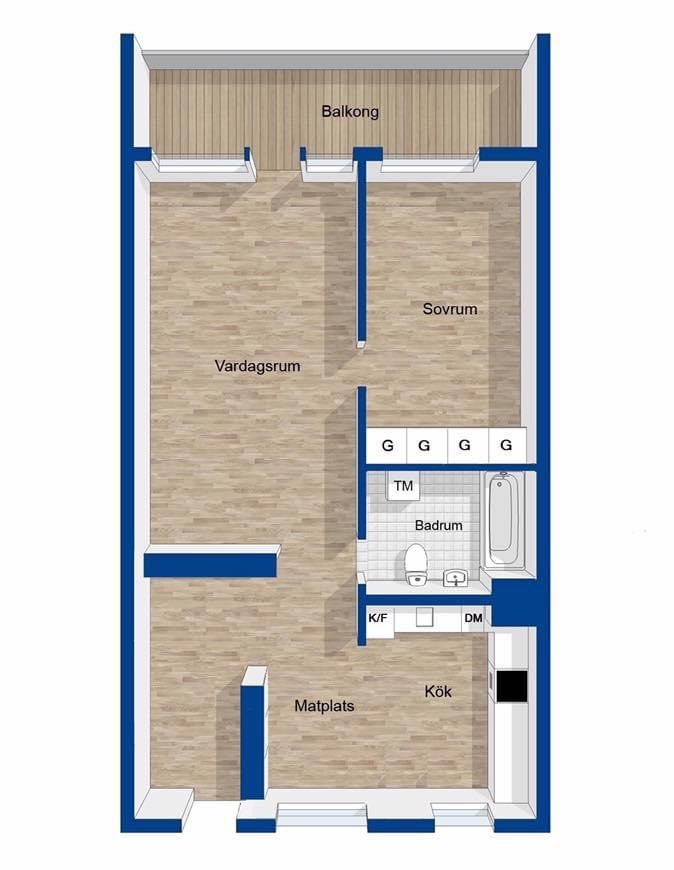 Lägenhet, 2 rooms, 62 sqm, Hisings Kärra
