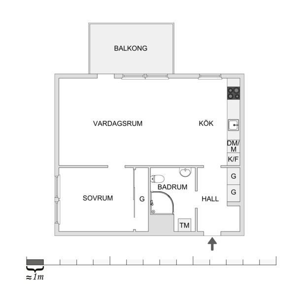 Lägenhet, 2 rooms, 51 sqm, Hovås