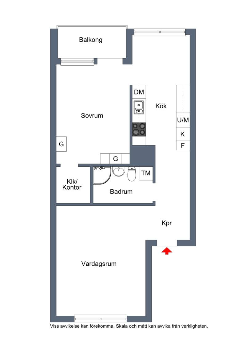 Lägenhet, 2 rum, 59 kvm, Västerås