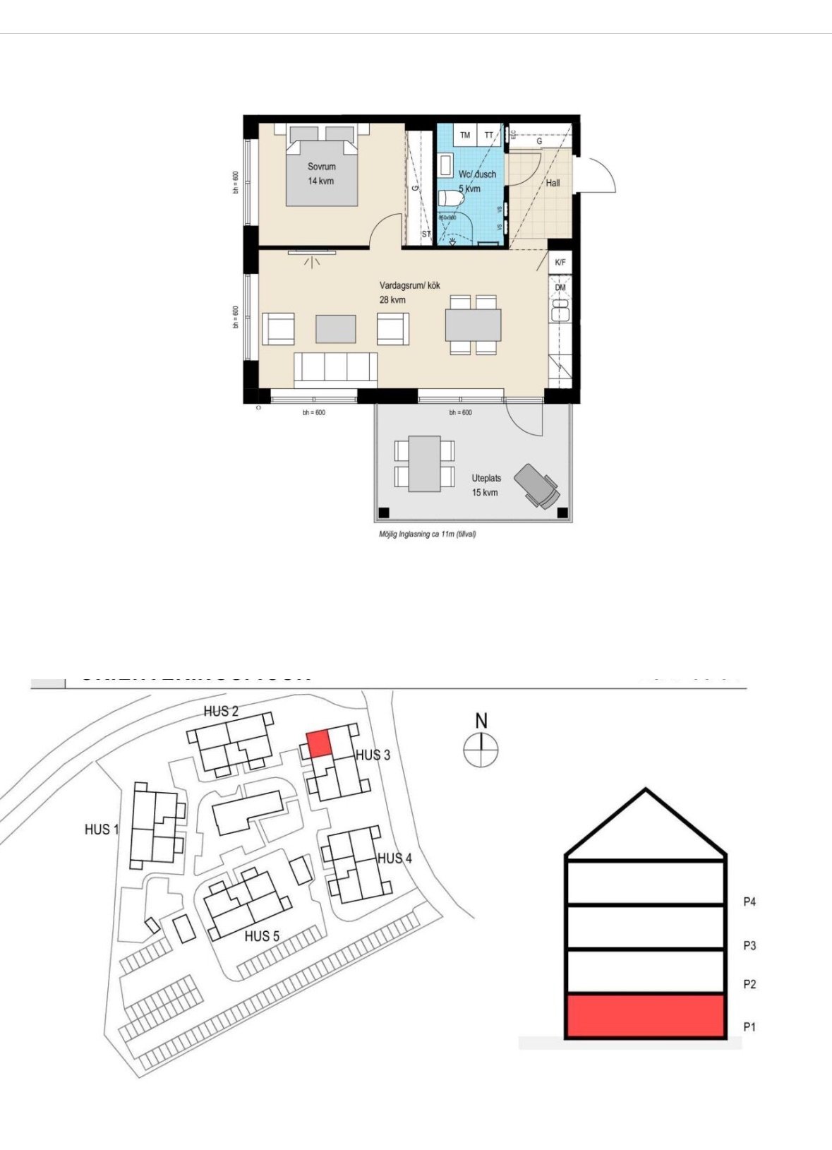 Lägenhet, 2 rooms, 52 sqm, Ytterby