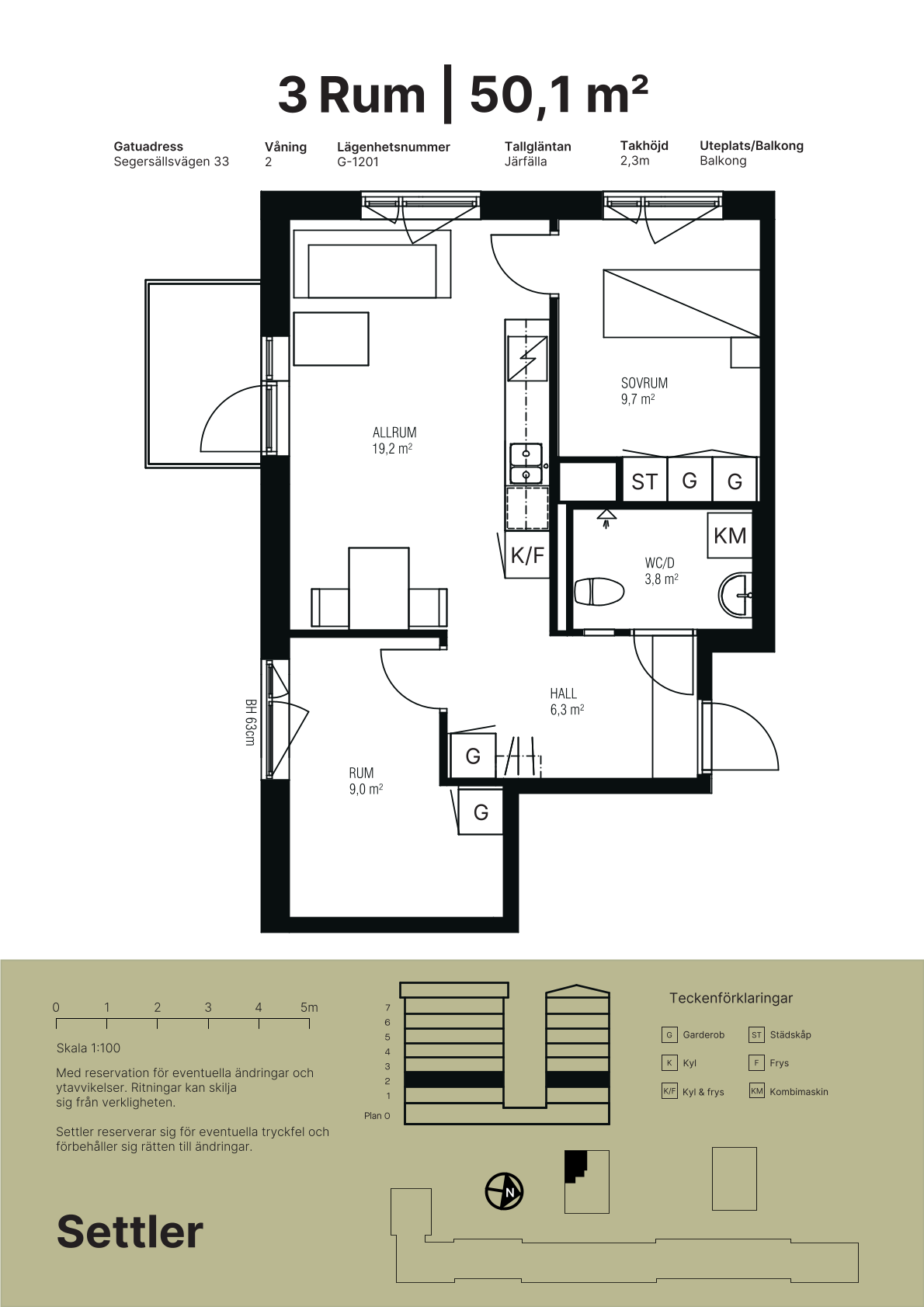 Lägenhet, 3 rooms, 50 sqm, Järfälla