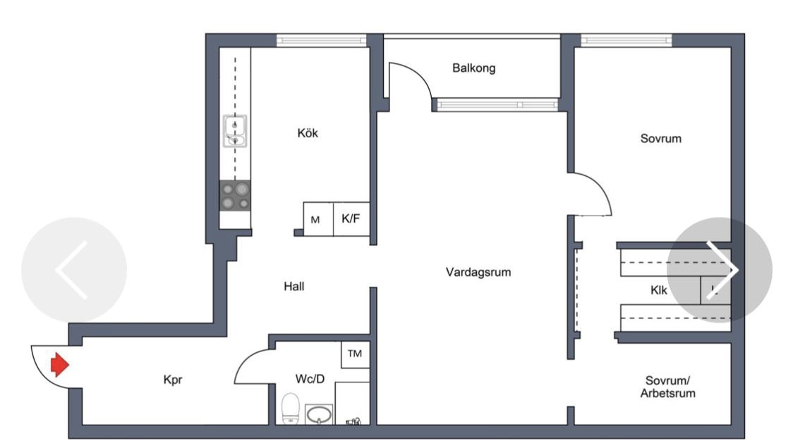 Lägenhet, 3 rum, 72 kvm, Solna