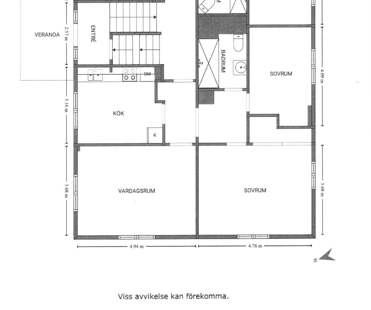 Lägenhet, 3 rooms, 70 sqm, Töreboda