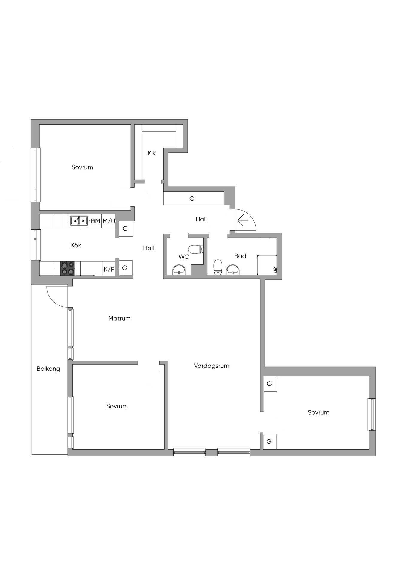 Lägenhet, 4 rooms, 103 sqm, Solna