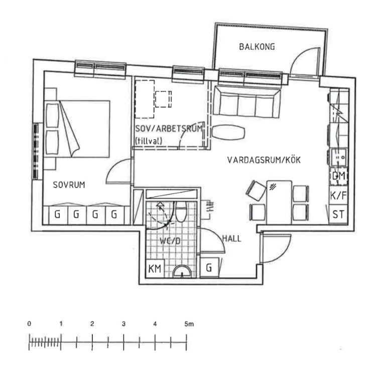 Lägenhet, 2 rooms, 50 sqm, Spånga