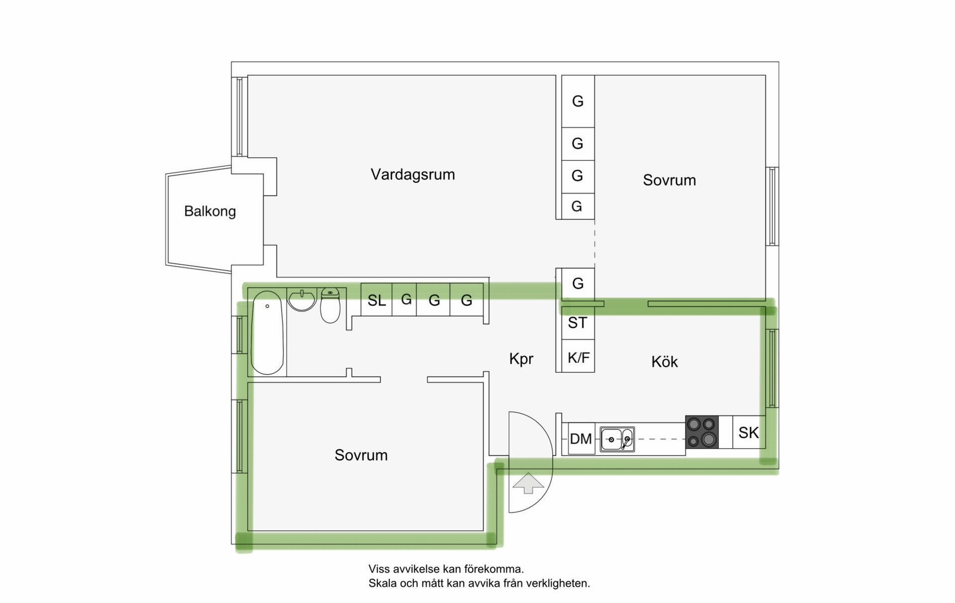 Lägenhet, 1 rooms, 33 sqm, Johanneshov