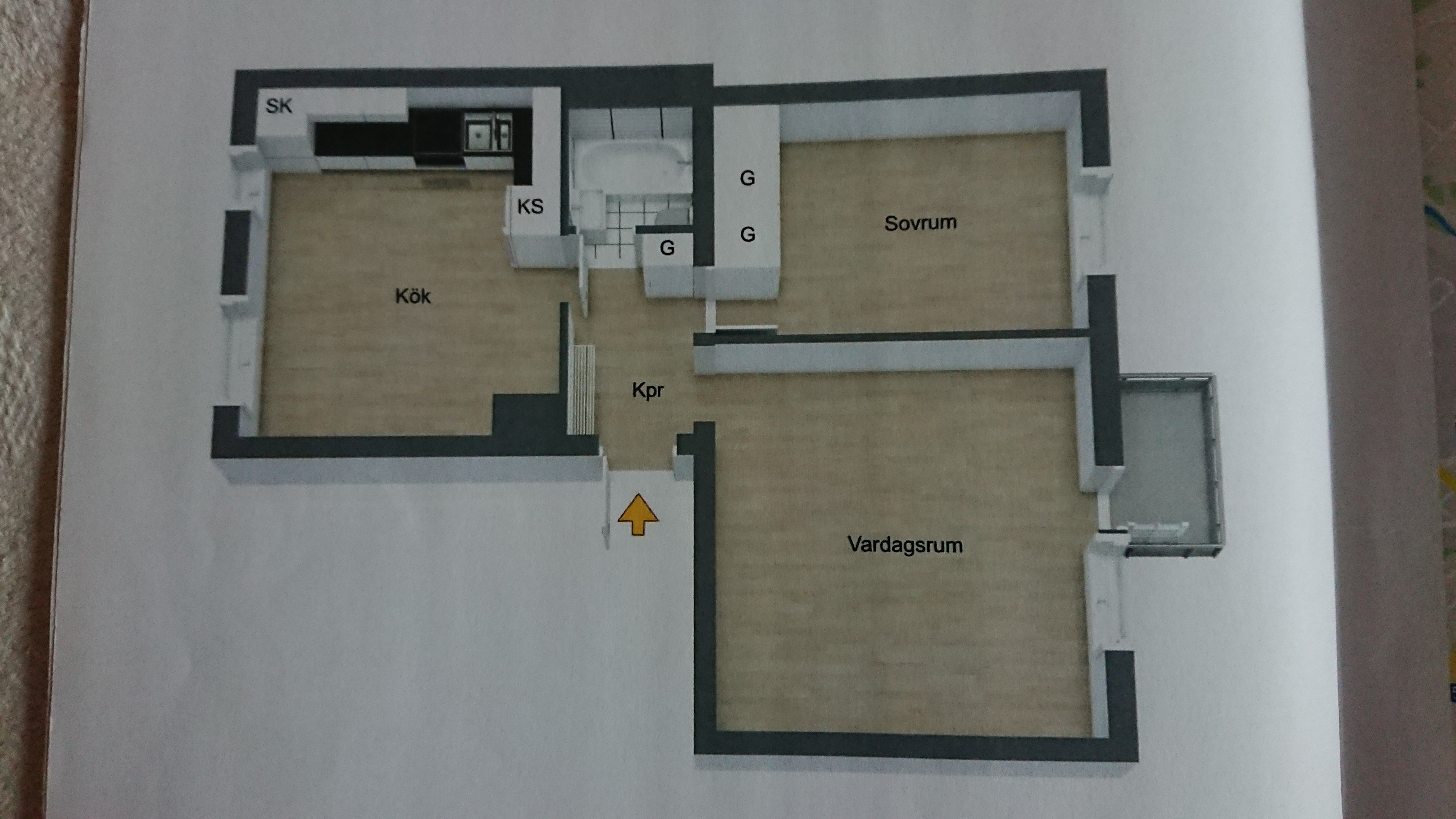 Lägenhet, 2 rooms, 59 sqm, Uppsala