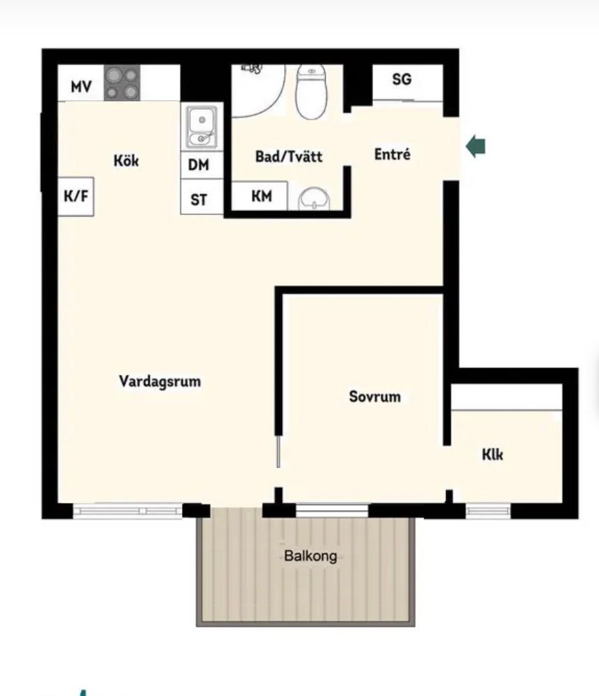 Lägenhet, 2 rooms, 47 sqm, Sundbyberg