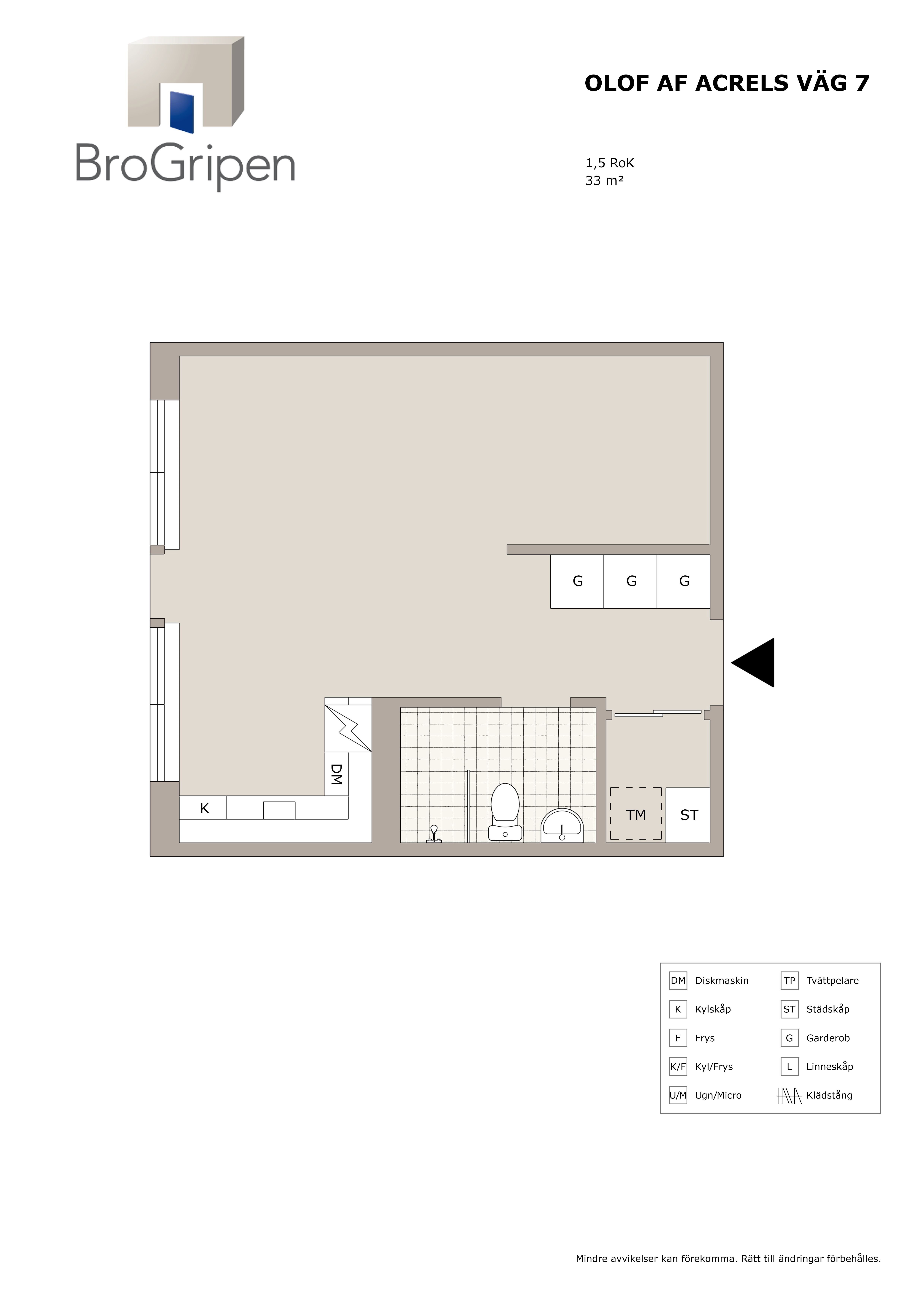 Lägenhet, 2 rum, 33 kvm, Solna