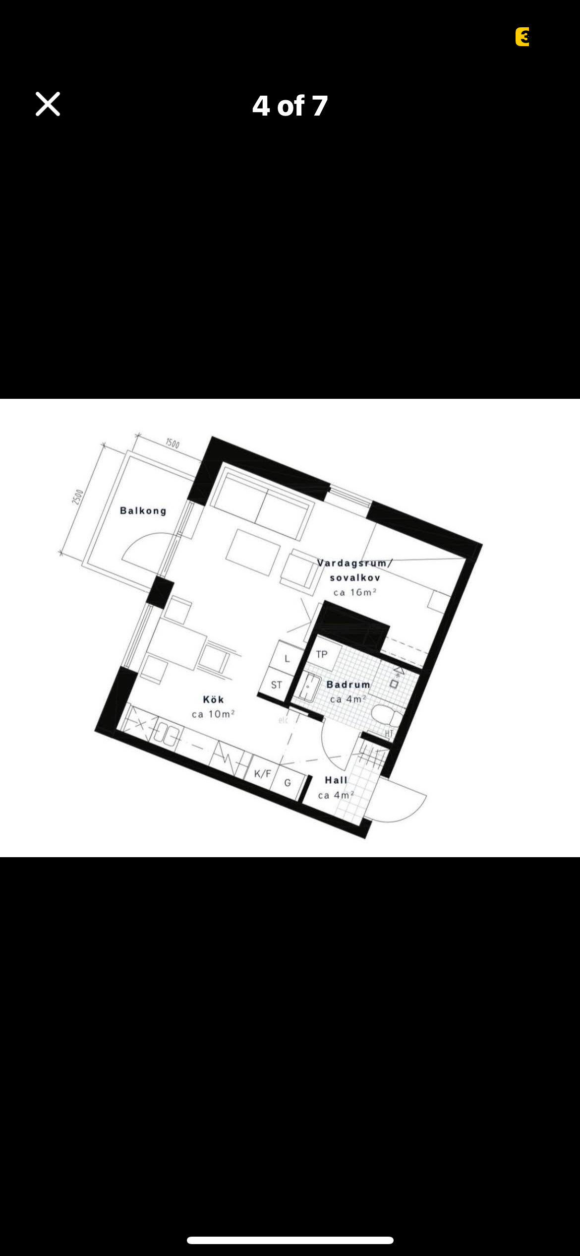 Lägenhet, 1 rum, 35 kvm, Göteborg