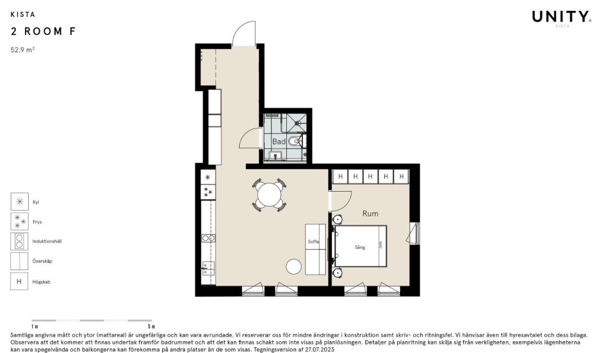 Lägenhet, 2 rooms, 52 sqm, Kista