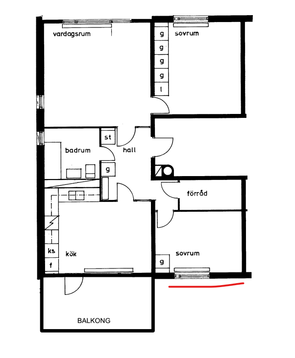 Lägenhet, 3 rooms, 10 sqm, Angered