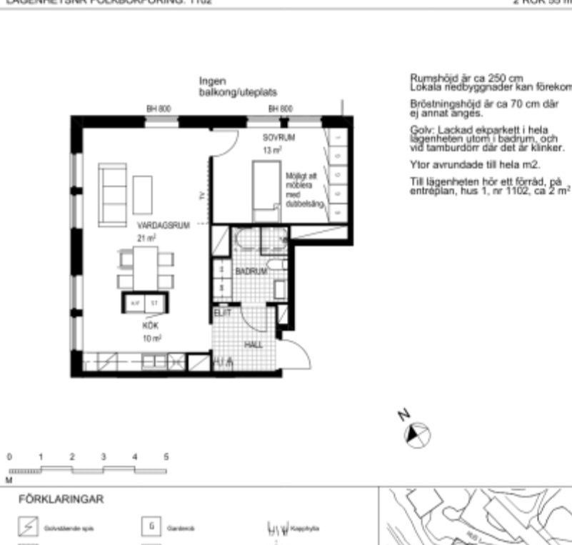 Lägenhet, 2 rum, 54 kvm, Bromma