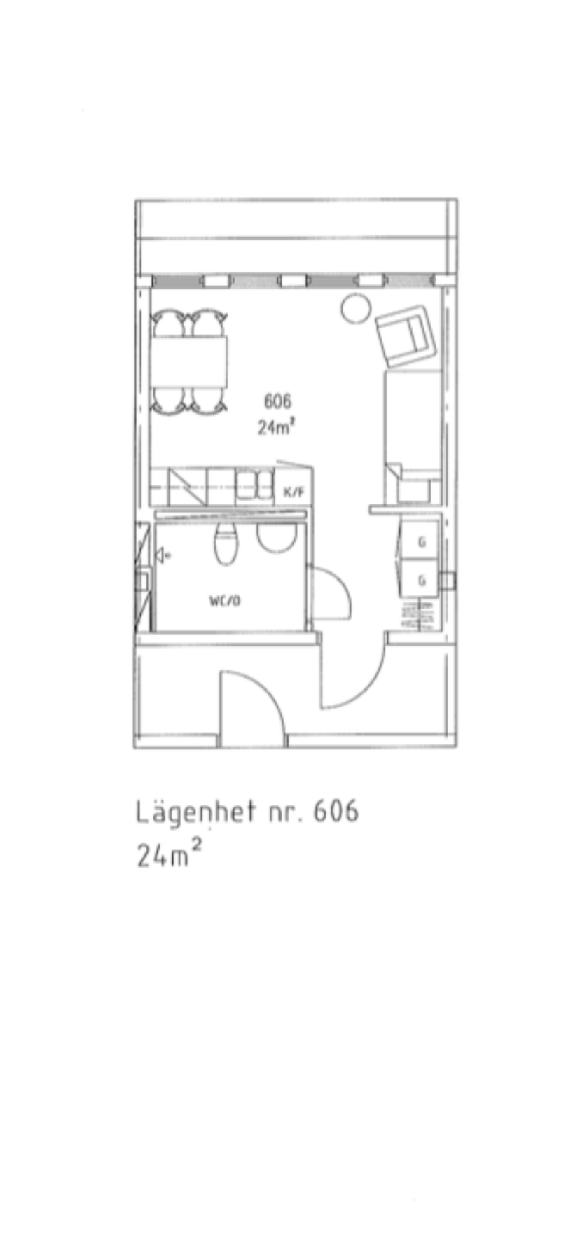 Lägenhet, 1 rooms, 24 sqm, Göteborg