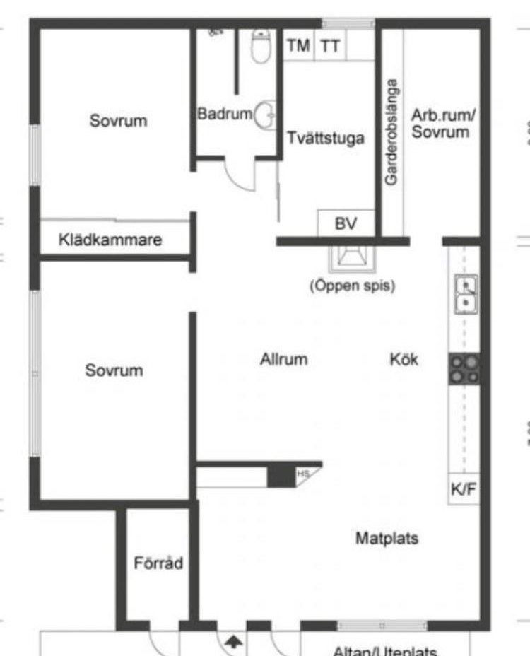 Radhus, 4 rooms, 90 sqm, Stocksund