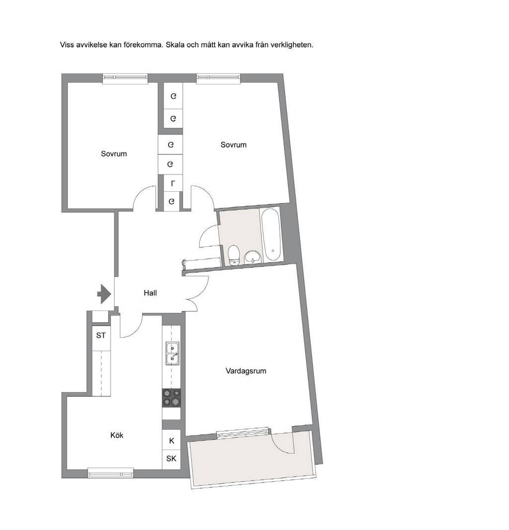 Lägenhet, 3 rum, 76 kvm, Solna