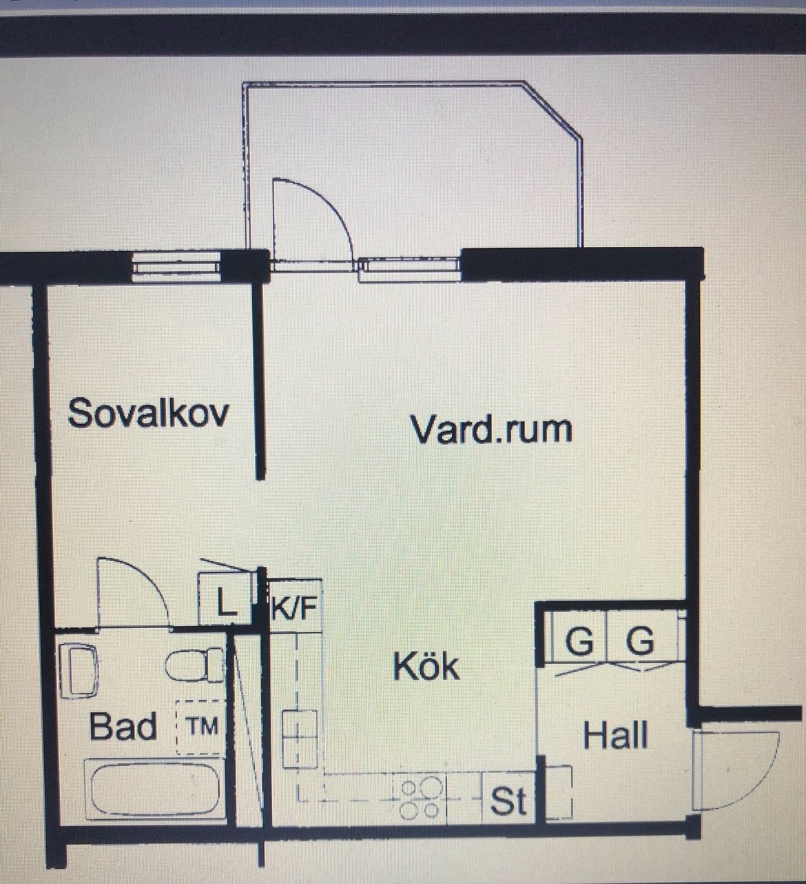 Lägenhet, 2 rooms, 38 sqm, Karlstad