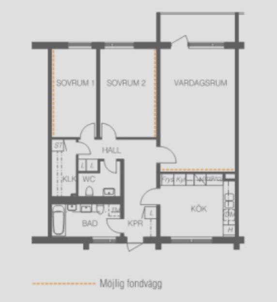 Lägenhet, 3 rooms, 85 sqm, Spånga