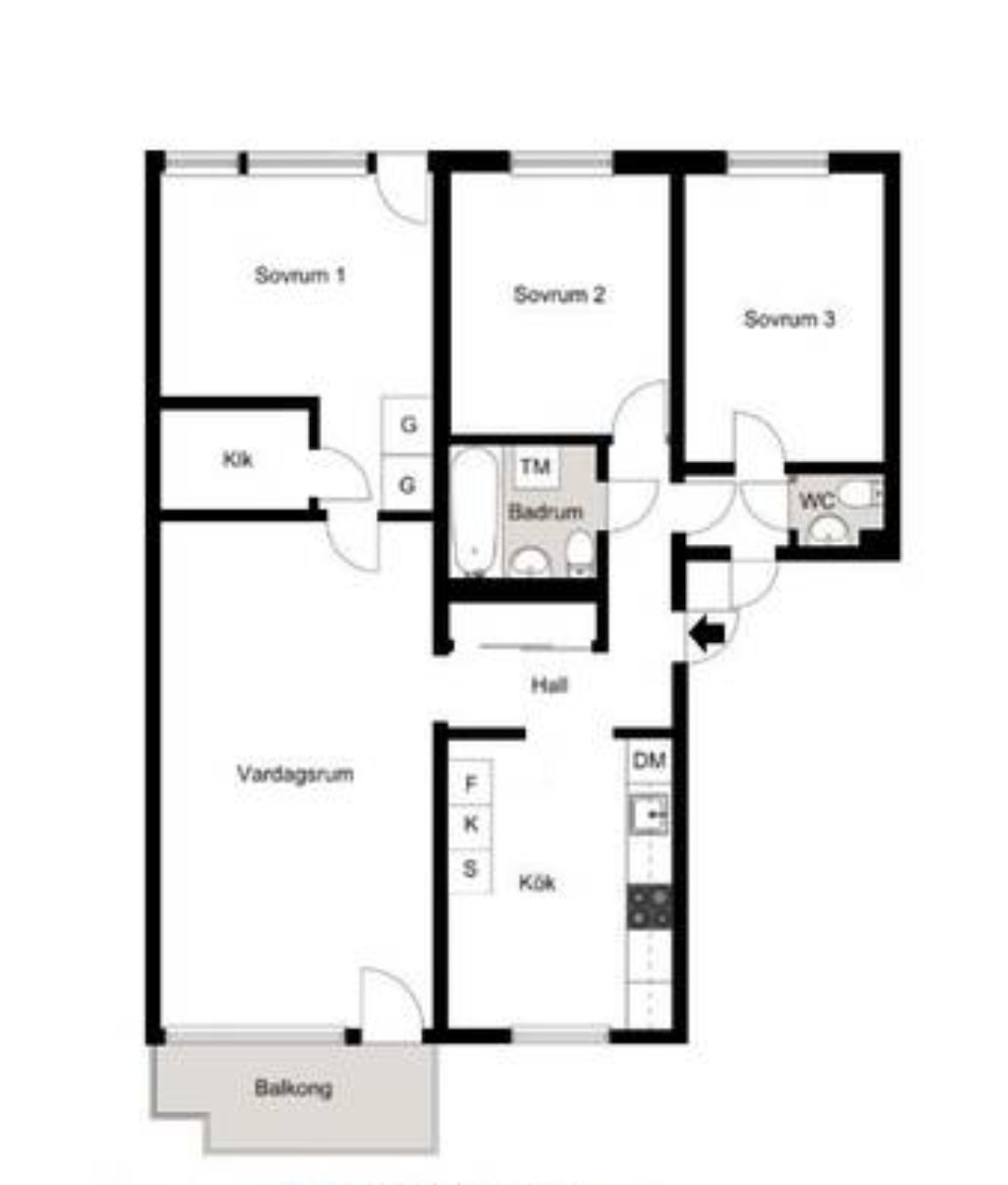 Lägenhet, 4 rooms, 96 sqm, Märsta