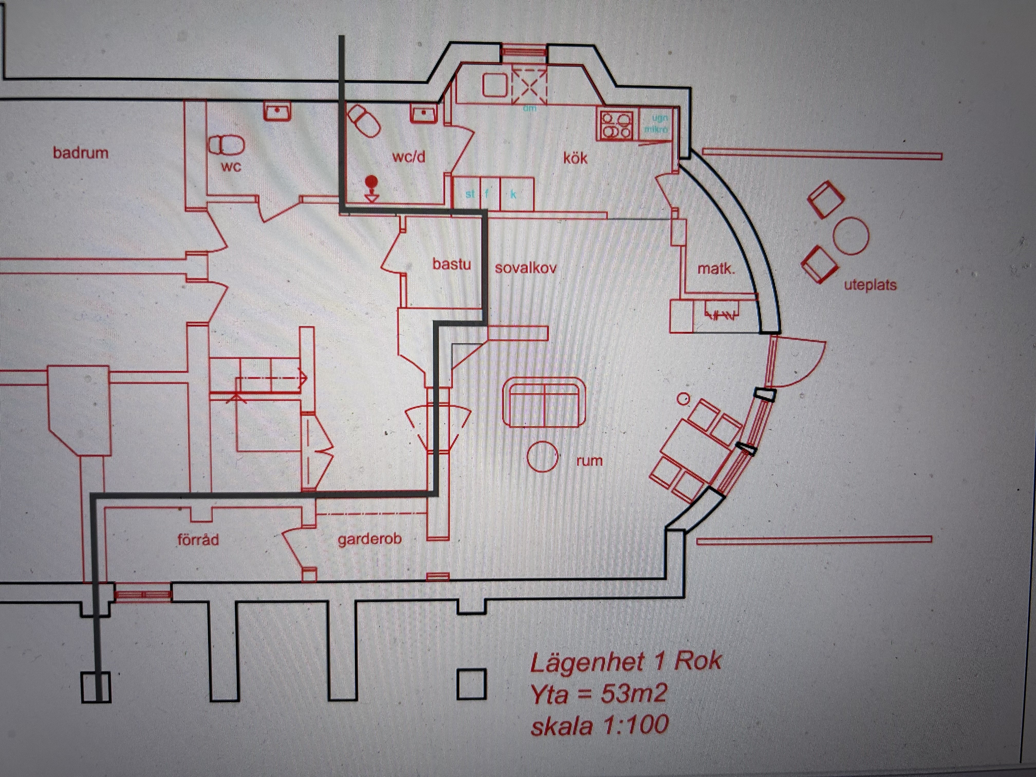 Lägenhet, 2 rooms, 53 sqm, Östersund
