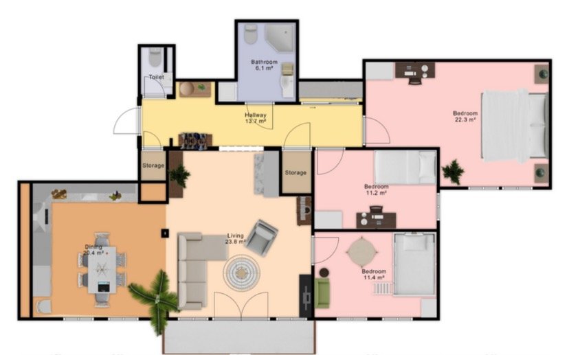 Lägenhet, 4 rooms, 111 sqm, Lilla Edet