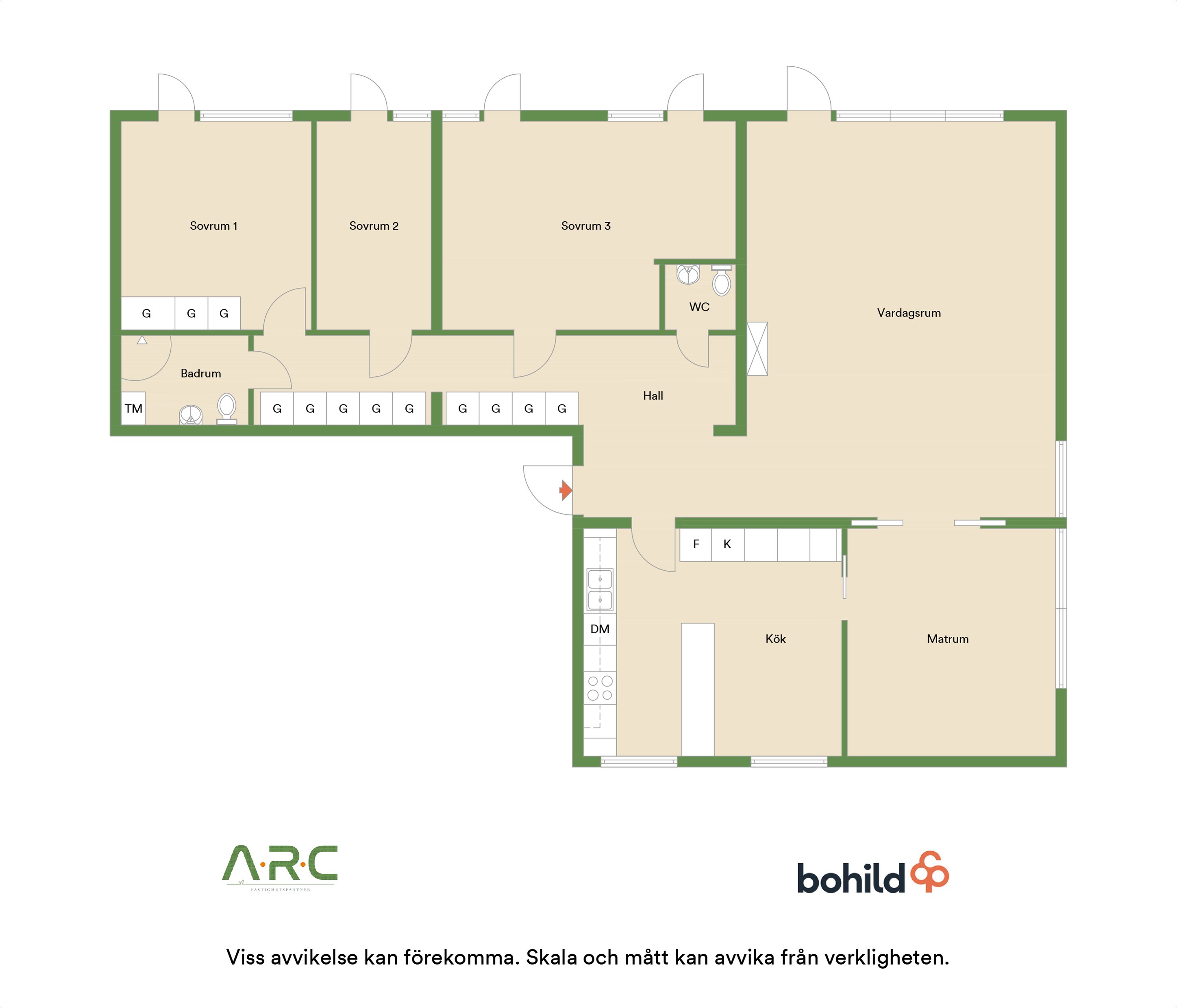 Lägenhet, 4 rooms, 143 sqm, Älmhult