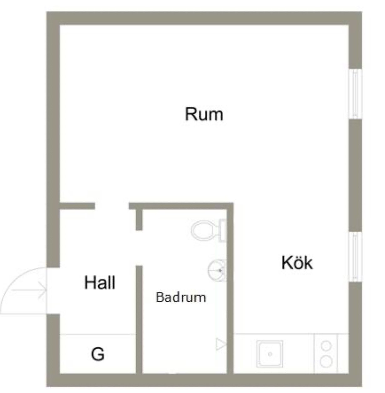Lägenhet, 1 rooms, 25 sqm, Huddinge