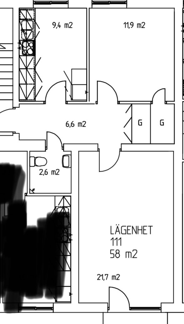 Lägenhet, 2 rooms, 58 sqm, Hästveda