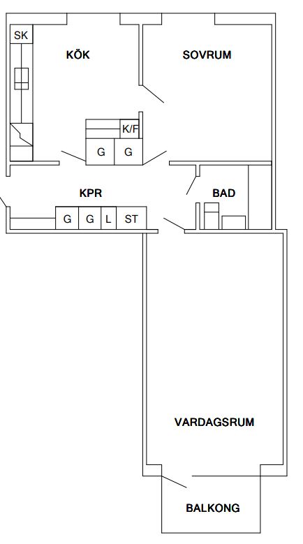 Lägenhet, 2 rooms, 60 sqm, Töreboda