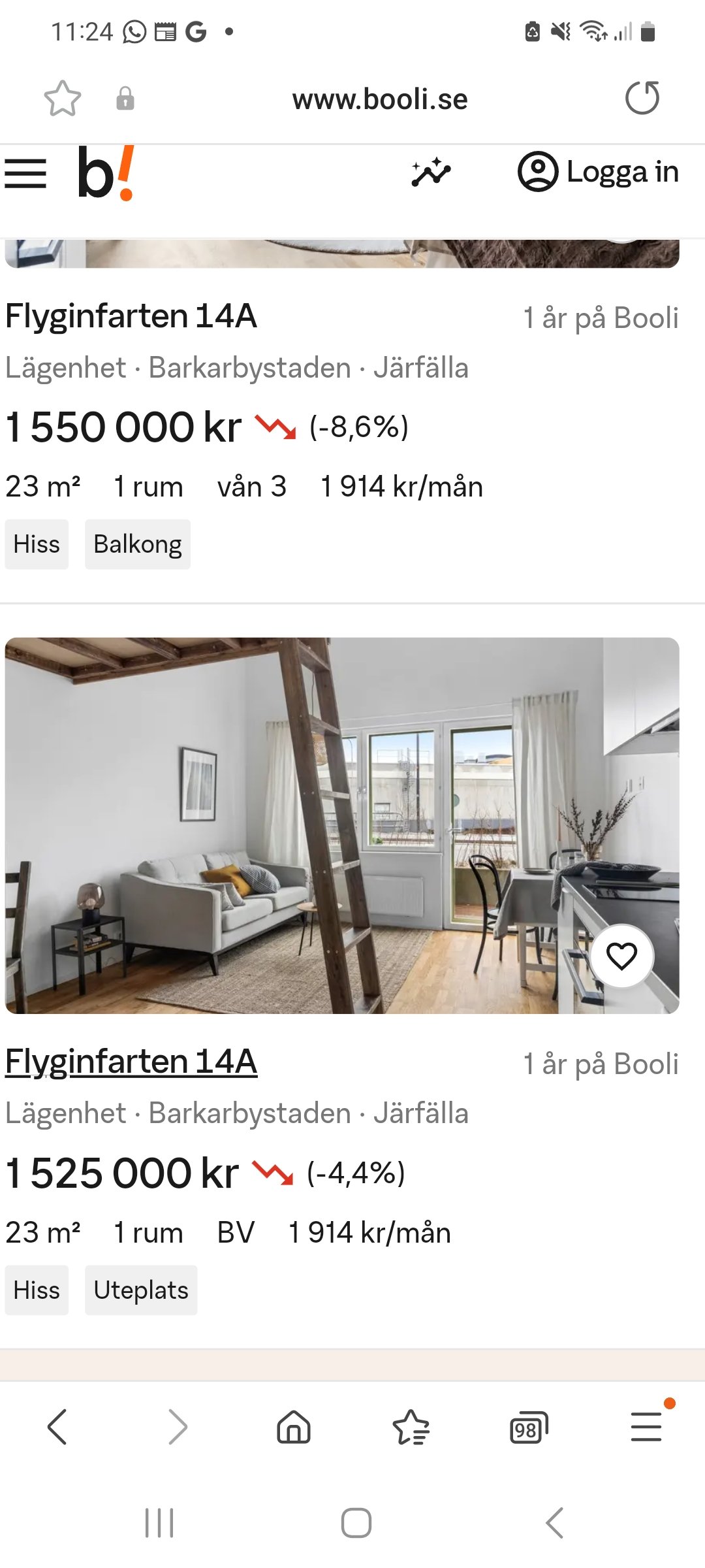 Flyginfarten