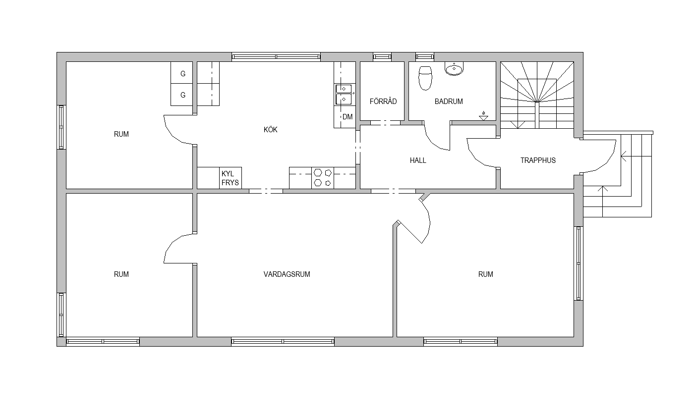 Lägenhet, 4 rooms, 95 sqm, Åsljunga