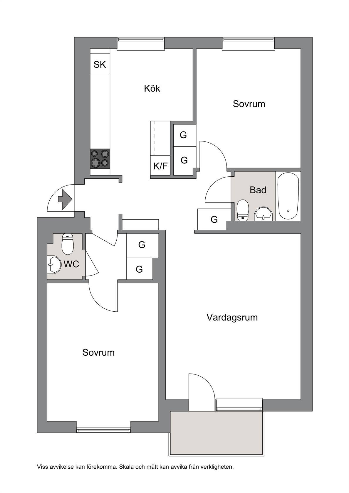 Lägenhet, 3 rooms, 68 sqm, Bromölla
