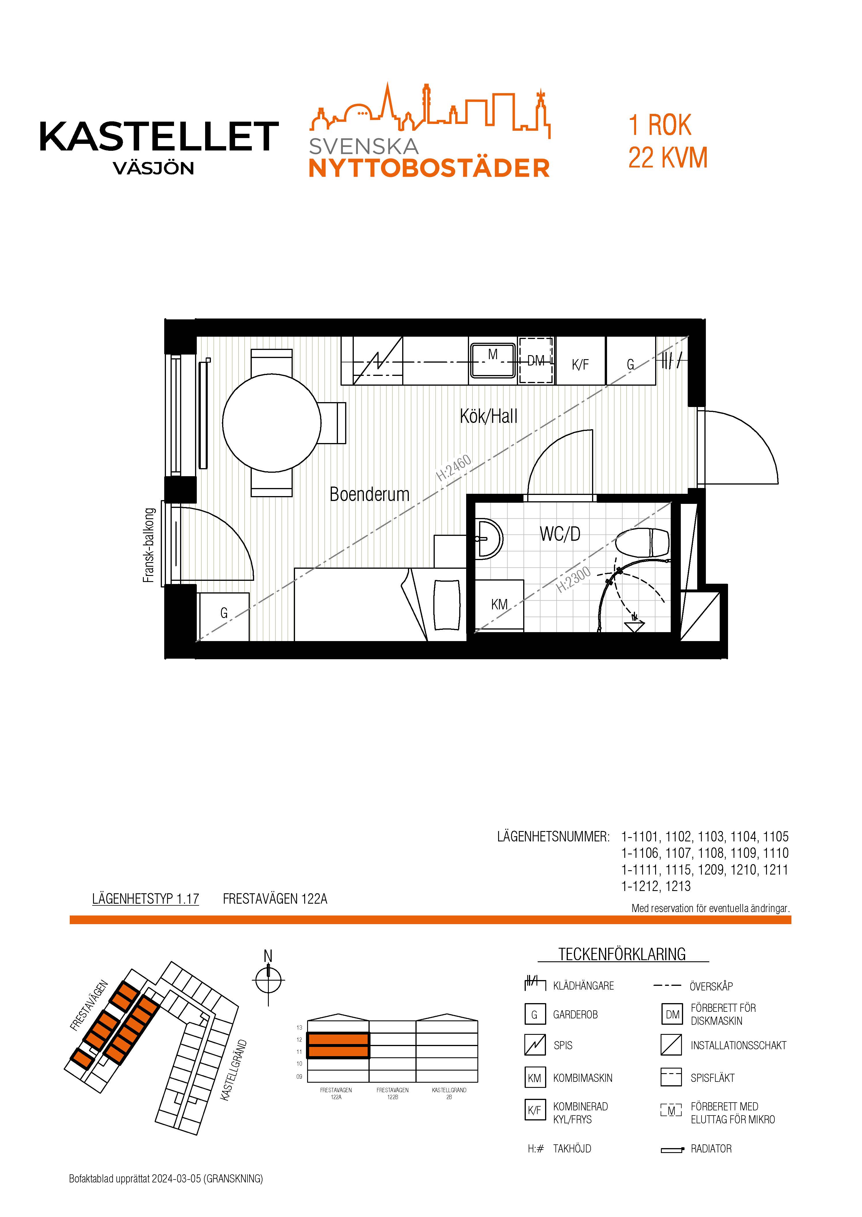 Lägenhet, 1 rooms, 22 sqm, Sollentuna