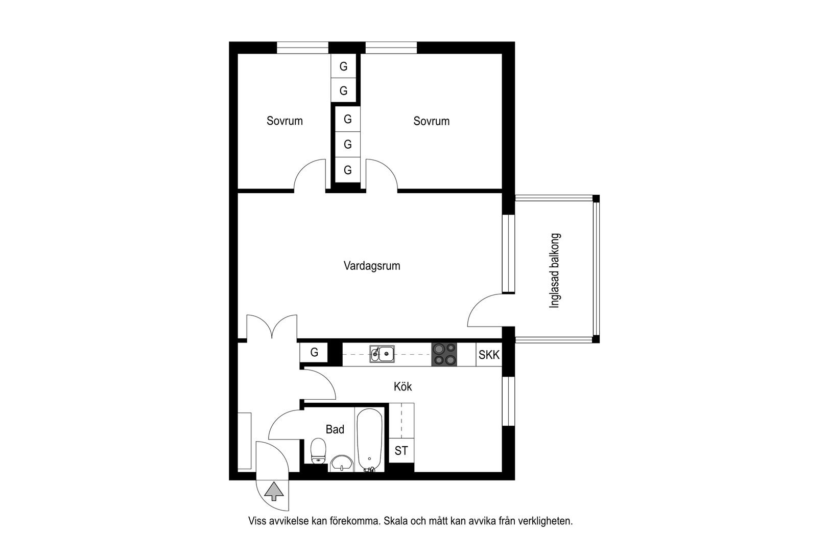 Lägenhet, 3 rooms, 63 sqm, Luleå