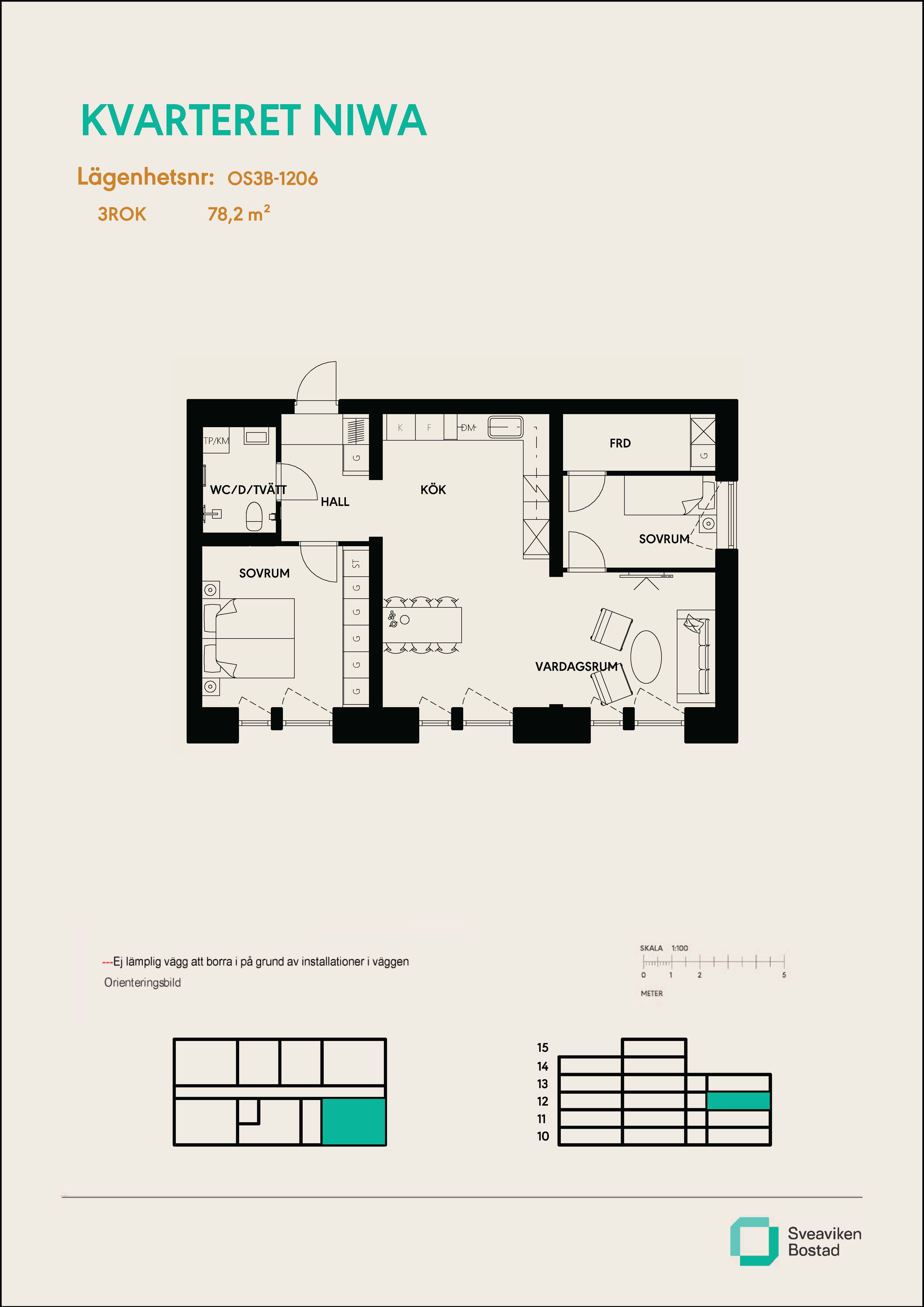 Lägenhet, 3 rooms, 78 sqm, Helsingborg
