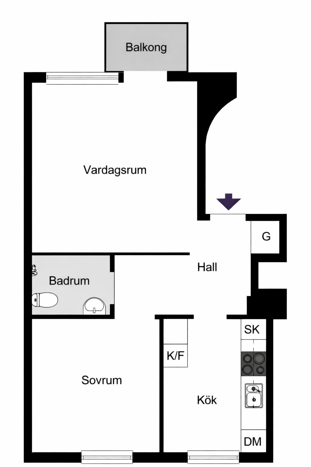 Lägenhet, 2 rooms, 50 sqm, Hägersten