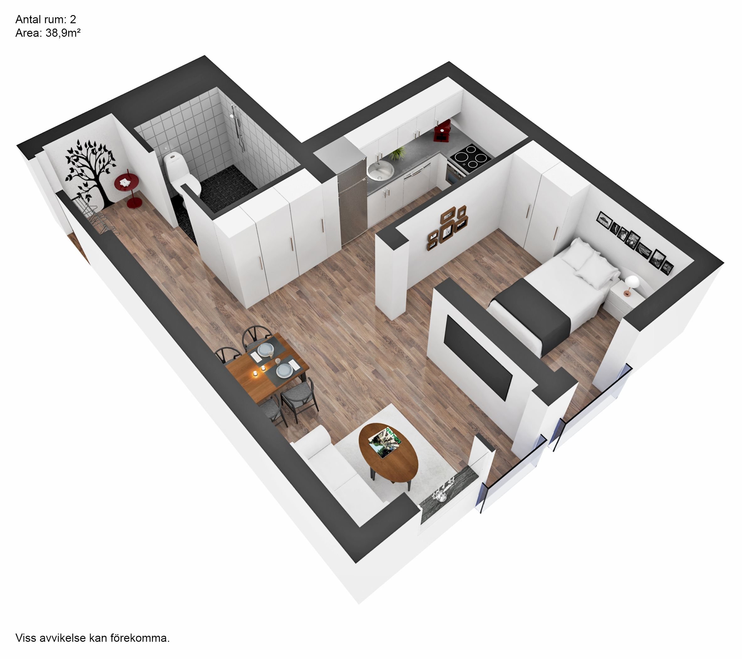 Lägenhet, 2 rum, 38 kvm, Karlstad