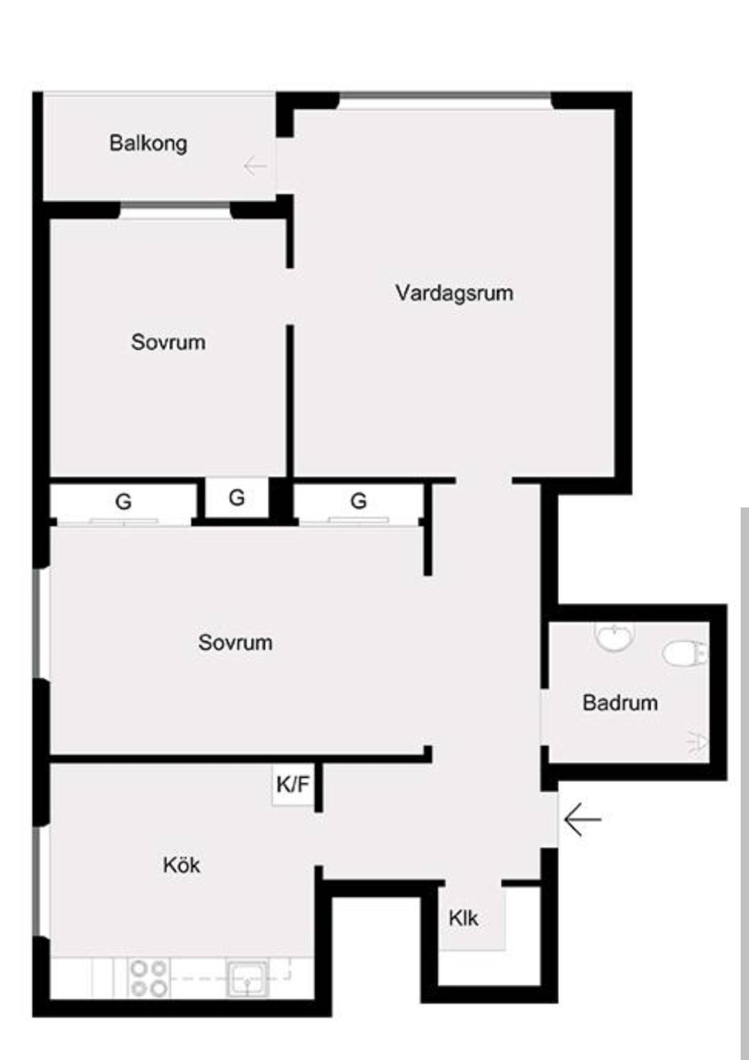 Lägenhet, 3 rooms, 73 sqm, Malmö