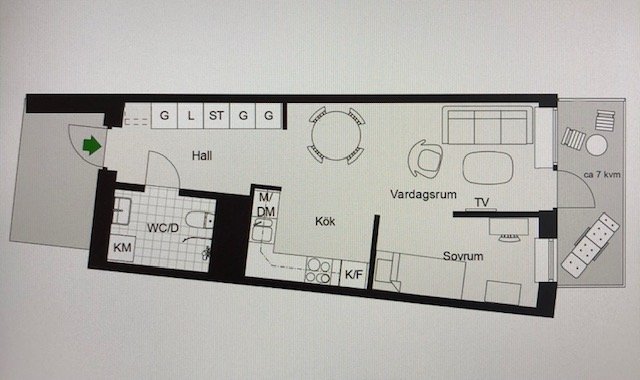 Lägenhet, 2 rooms, 40 sqm, Täby