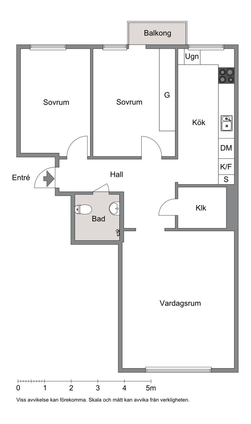 Lägenhet, 3 rooms, 68 sqm, Ystad