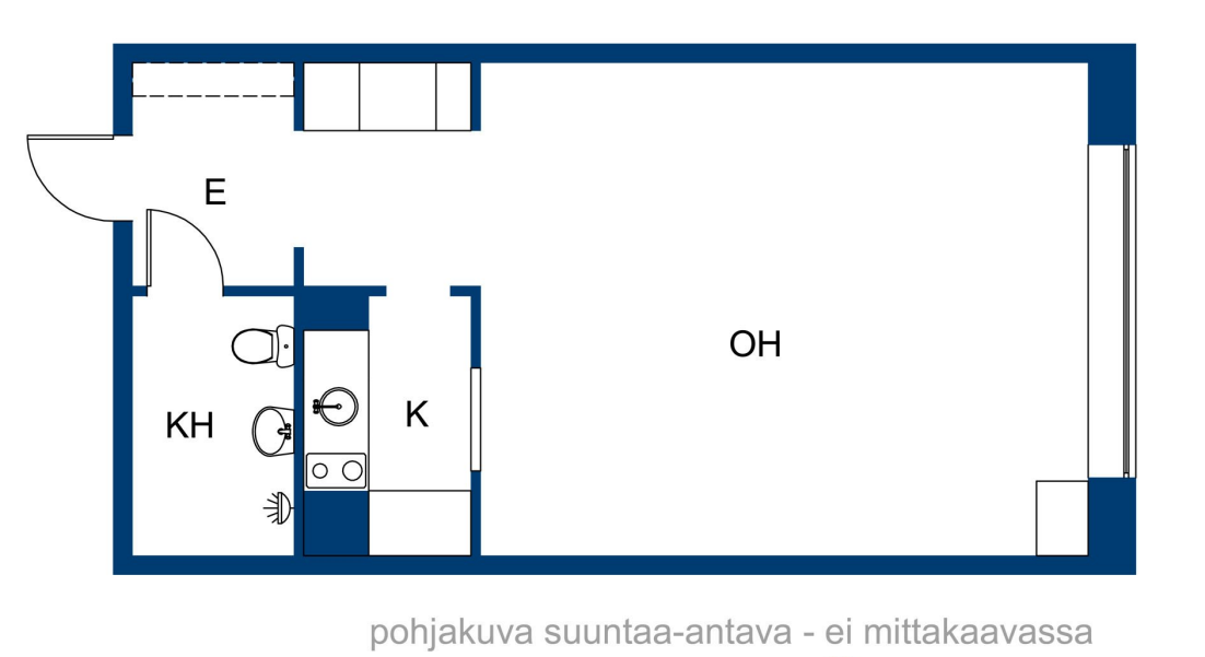 Furnished studio / Kalustettu yksiö 2