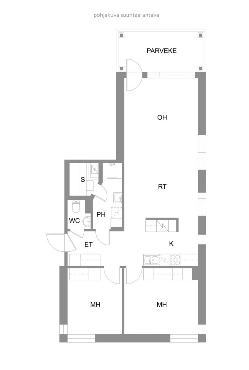 Sotkamo Keskusta saunallinen kolmio 76 m2 1