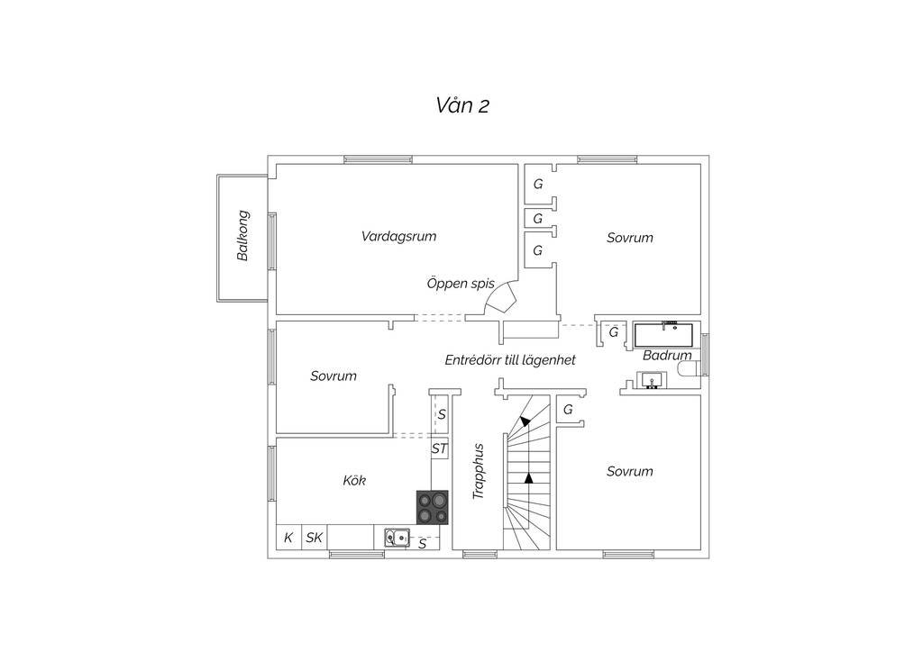 Lägenhet, 4 rooms, 90 sqm, Göteborg