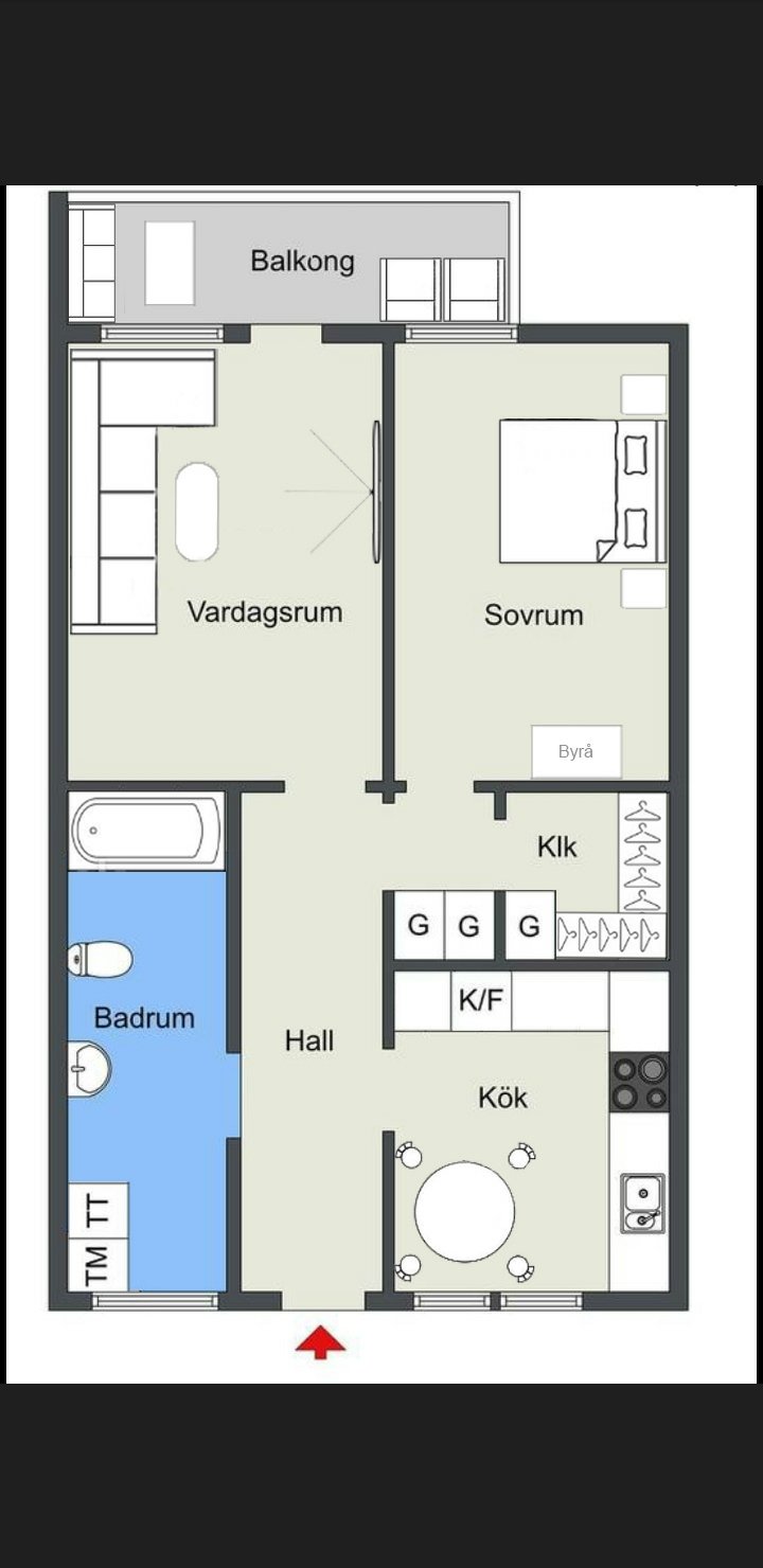 Lägenhet, 2 rooms, 57 sqm, Älvsjö